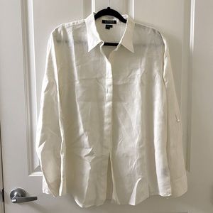 Polo Ralph Lauren white linen button down shirt